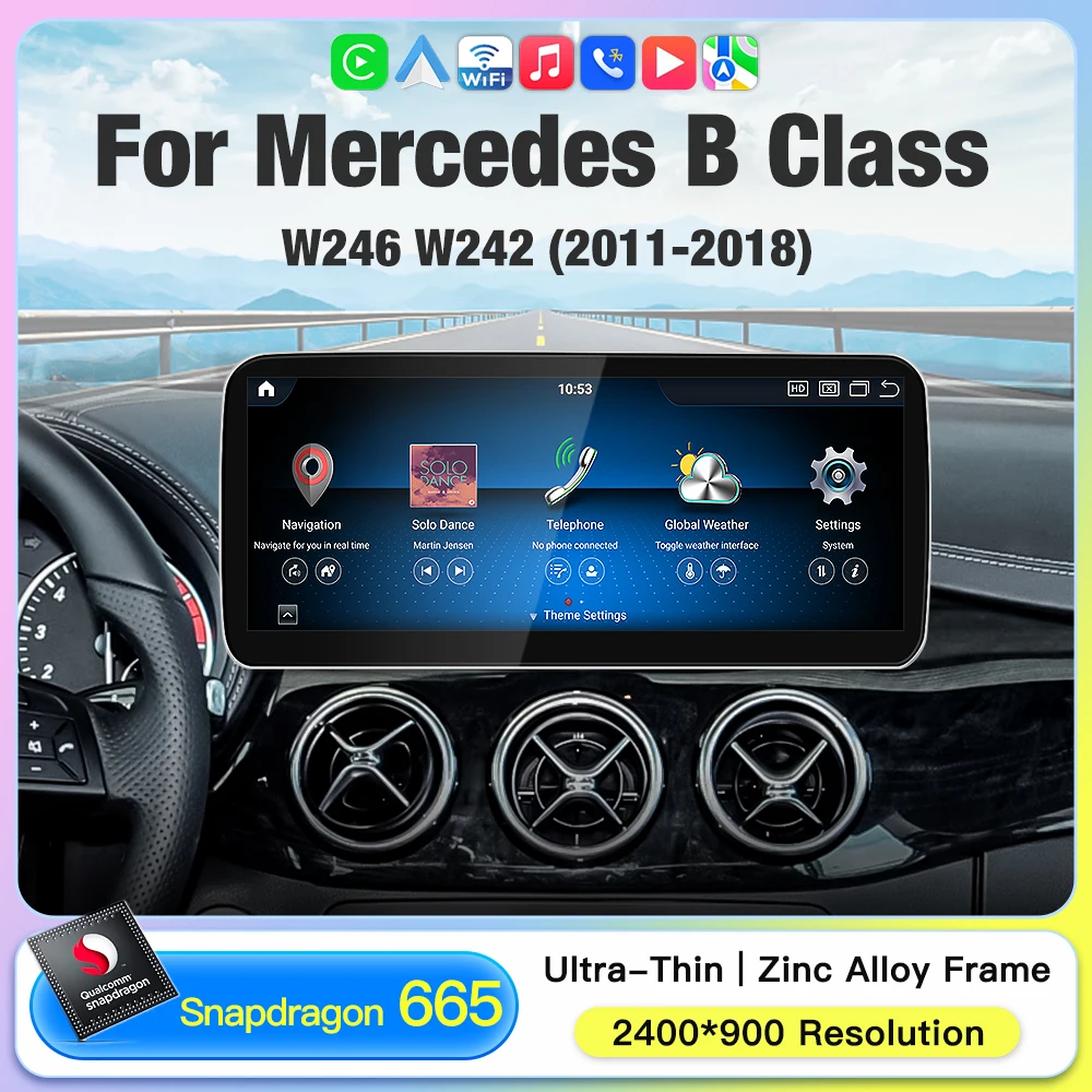 STWEI 8Core Qualcomm Car Radio for Mercedes‑Benz B‑Class W242 W246 Wireless Carplay GPS Bluetooth Touch Screen Multimedia Player