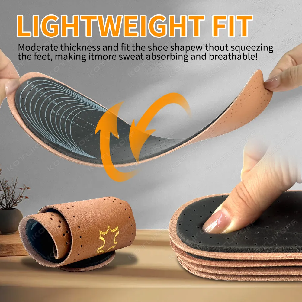 Ultra Thin Leather Latex Insoles Deodorizing Breathable Sports Insoles For Leisure Business Shoes Sole Shock Absorbing Inserts image 2