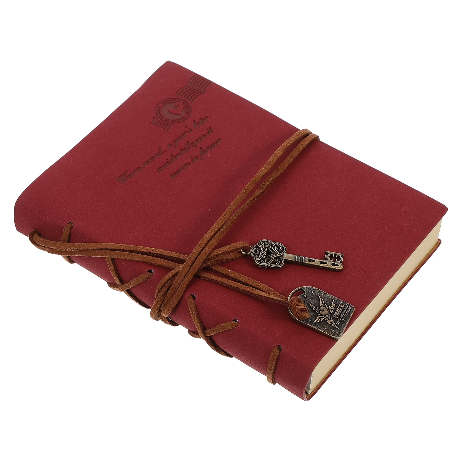 Classico stile retrò vintage PU Cover String Key Rilegato Notebook vuoto Blocco note Diario di viaggio Diario Sketchbook (Caffè)