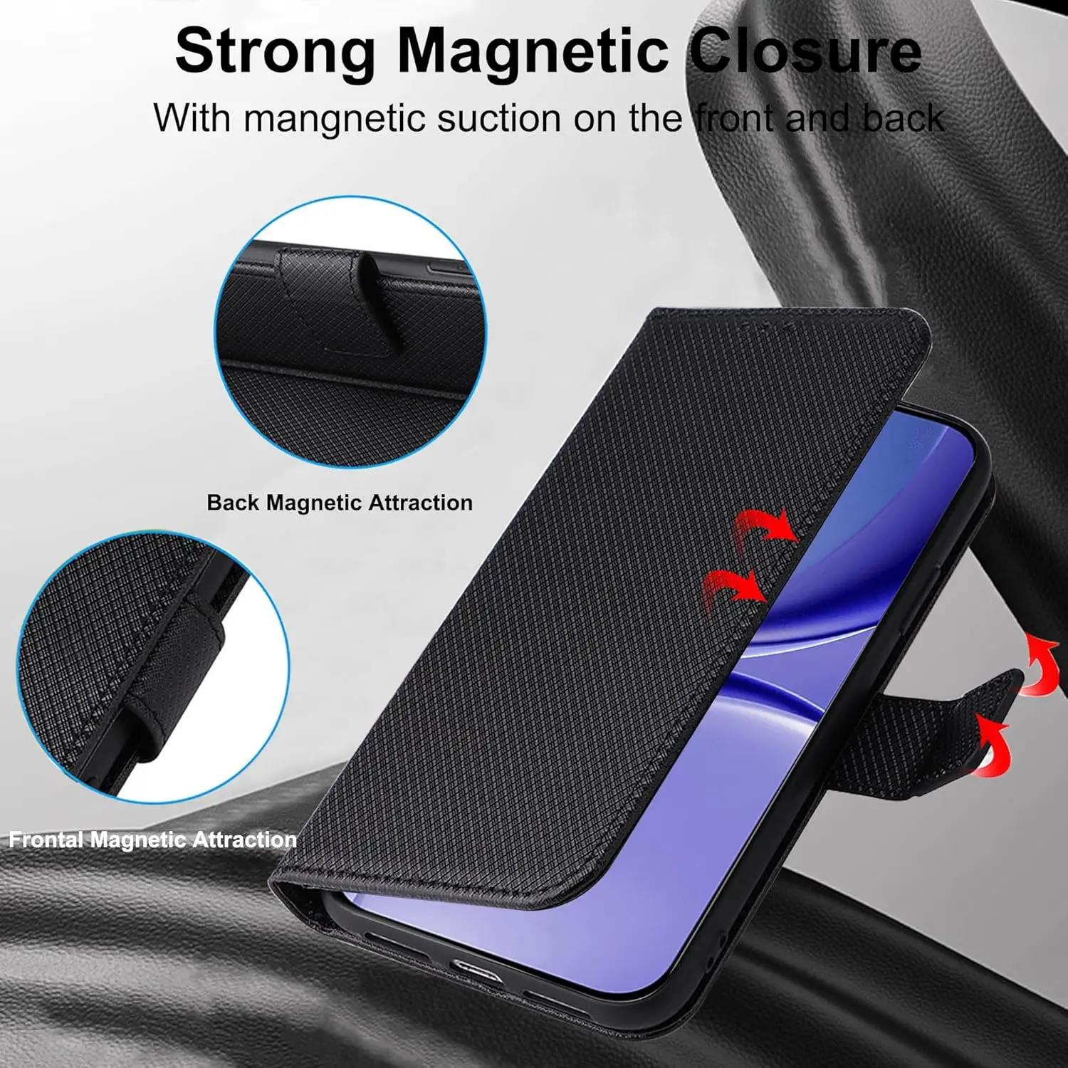 Plain Leather Flip Wallet Case For Xiaomi Poco X8 Pro Max Magnetic Book Cover Holder Capa Coque Fundas Shell