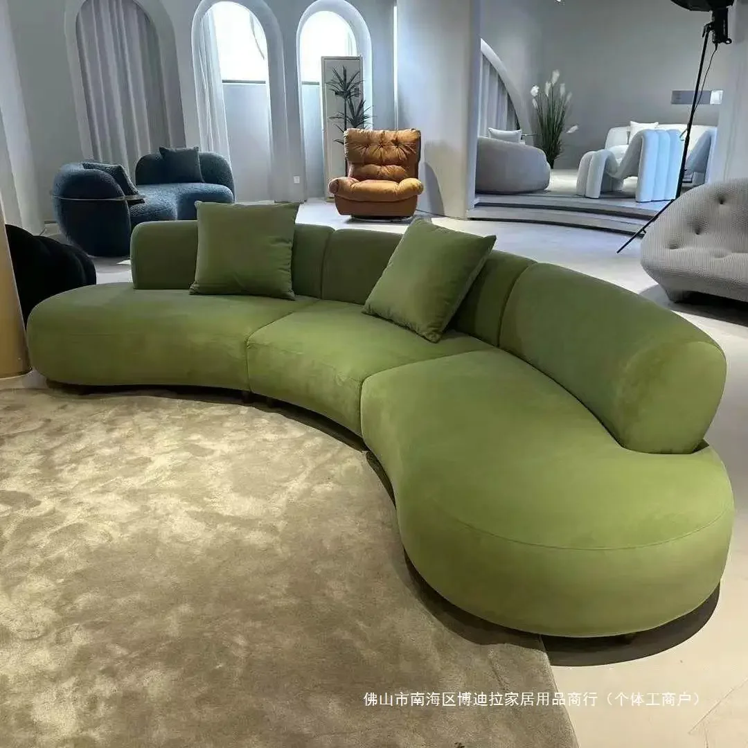 Semi-circular curved lounge area reception special-shaped modern simple guest sofa