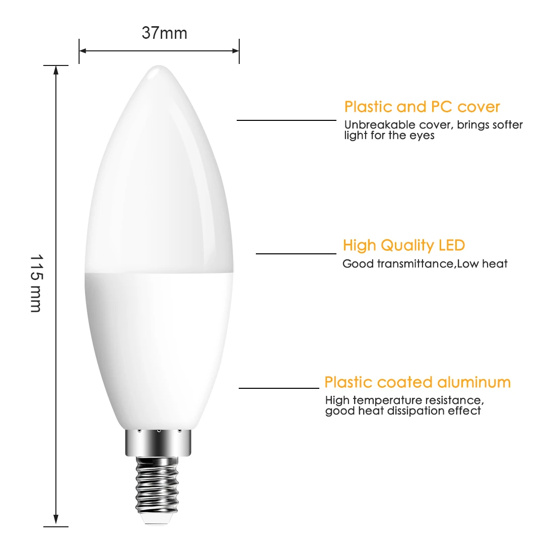 E14 LED Bulb Candle Color Indoor Neon Sign Light Bulb RGB Tape With Controller Lighting 220V Dimmable Smart Lamp For Home