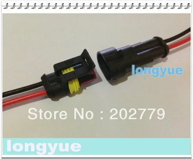 Longyue Factory Sale 20sets New 2 Pin Waterproof Electrical Wire Connector Plug Motorcycle Car Marine 10cm Wire
