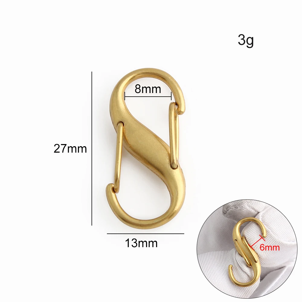 10/50/200PCS 8 Type Hook Key Chain Hook S Shape Metal Buckle For Handbags Strap Bags Adjustable Chain Carabiner Part Accessories