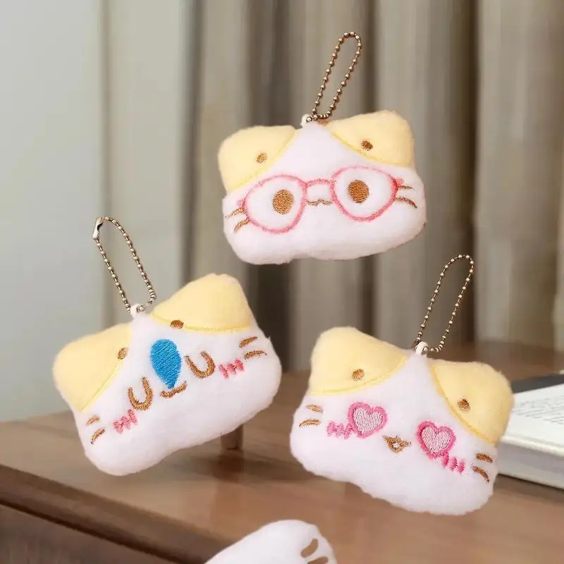Cute Cartoon Plush Cat Keychain Kawaii Key Chain For Women Girls Backpack Pendant Charms Jewelry Key Accessories Children Gifts