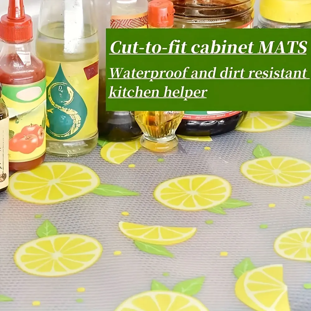 

Несамоклеящийся коврик для ящиков холодильника, защита от пыли, масла и влаги, противоскользящий, подкладка для шкафа, можно резать, легко чистится, кухонный органайзер-коврик для хранения