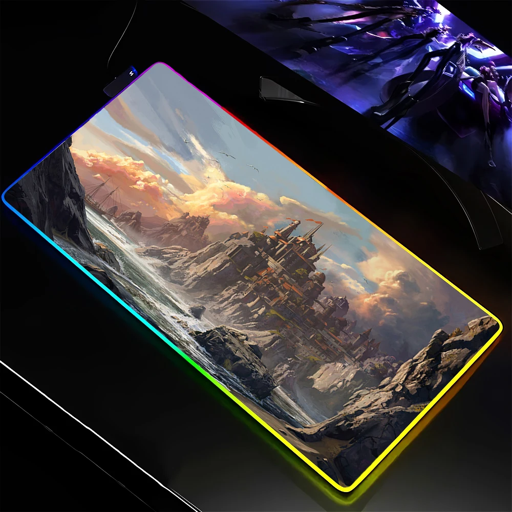 Коврик для клавиатуры с подсветкой 90x40 см Baldurs Gate 3, большой светодиодный настольный коврик XXL, компьютерный коврик для мыши RGB, настольный ковер, игровой коврик для мыши, коврик для мыши