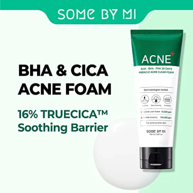 AHA BHA PHA 30 Day Miracle Treatment Acne Pore Cleansing Blackhead Removal Oil Control Skin Care Foam Facial Cleanser