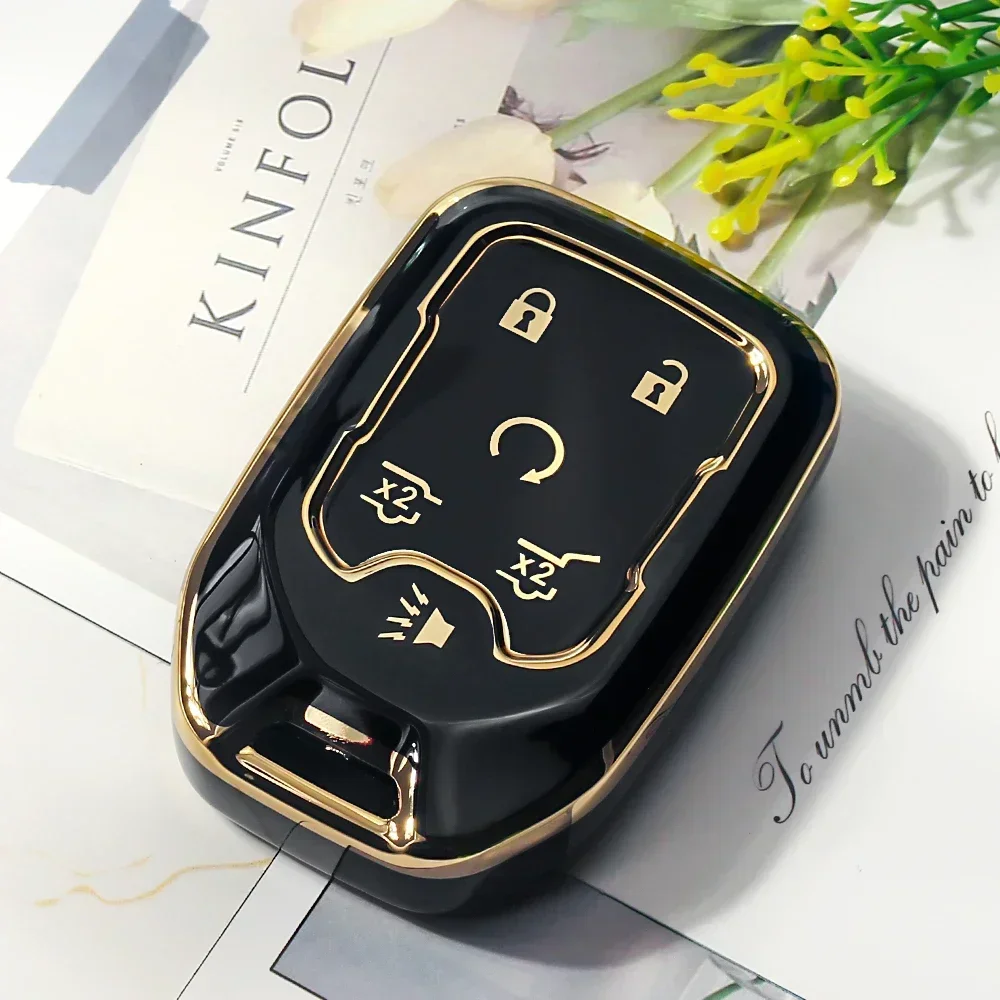 KEYYOU 1Pcs TPU Car Key Case Cover Shell For Chevrolet Silverado GMC Sierra 1500 2500HD 3500HD Terrain Acadia 2020 2021 2022