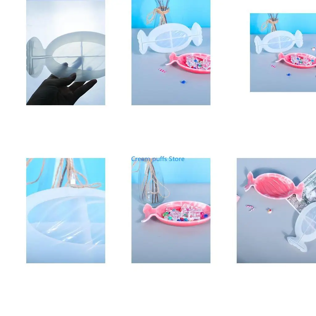 50LE Crystal Epoxy Resin Mold Candy Plate Dish Casting Silicone Mould DIY Crafts Making Tool