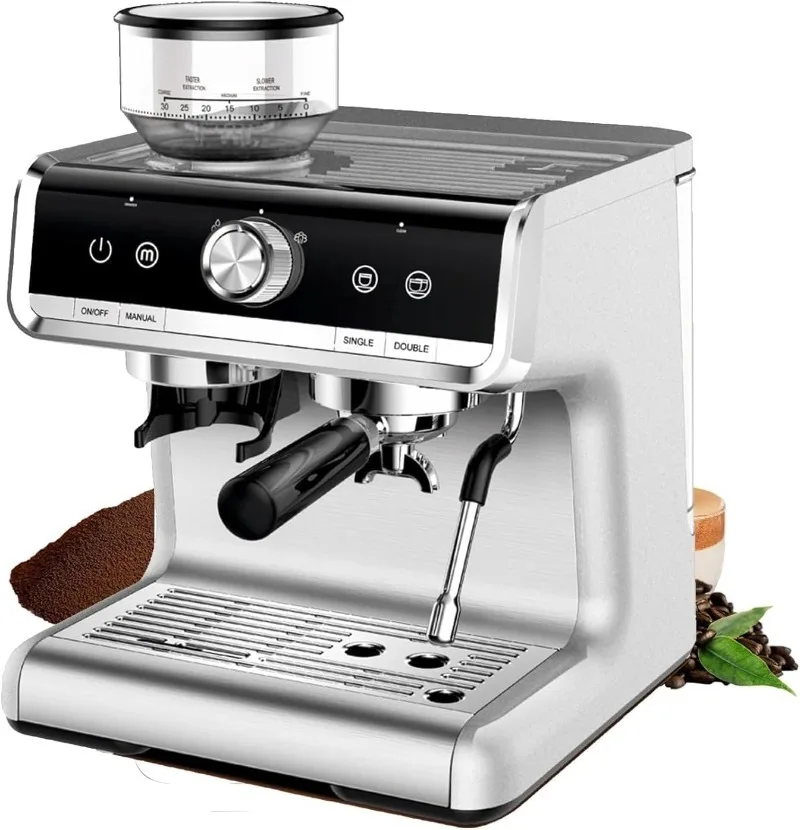 

Espresso Machine 20 Bar, Professional Semi Automatic Espresso Maker With Grinder Coffee Machine Cappuccino Latte Maker