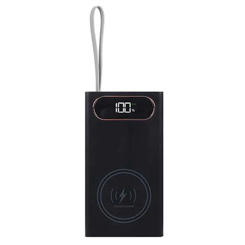 

А03Р! Съемный мобильный источник питания 12 батарей 18650 22,5 Вт Быстрая зарядка 15 Вт Беспроводная зарядка Батарейный блок DIY Комплект дисплея