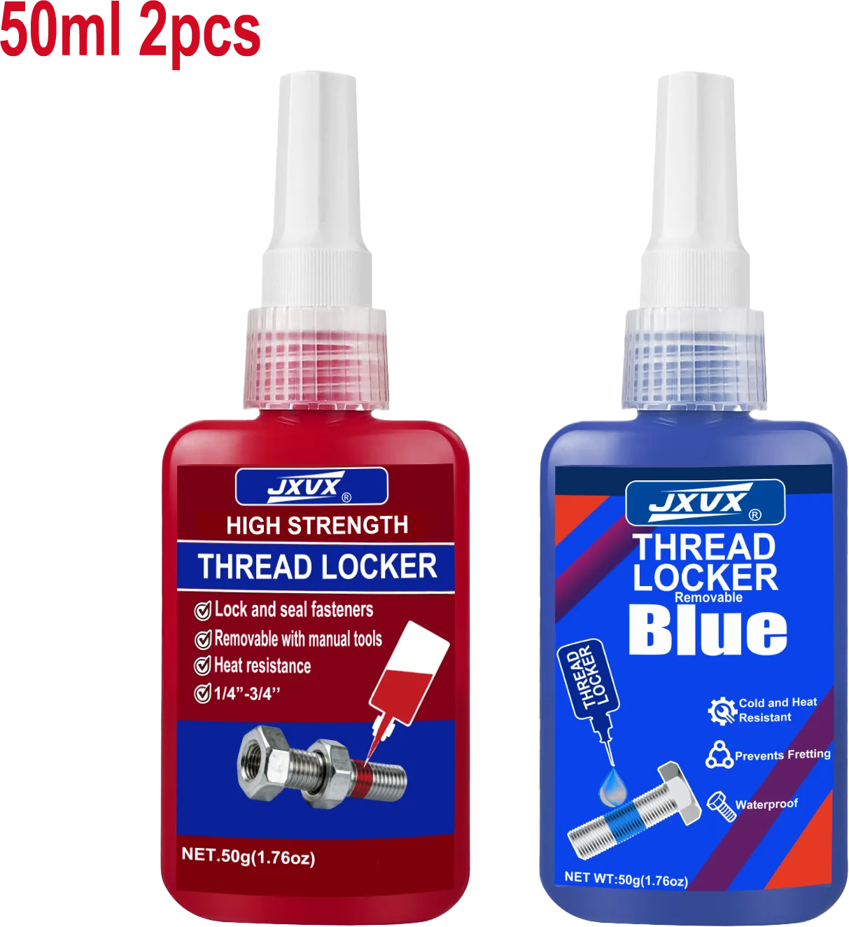 243/271 Blue Threadlocker Medium Strength Gel Screw Adhesive Lock Tight Seal Fasteners Anaerobic Curing Metal Glue,Rustproof Rem