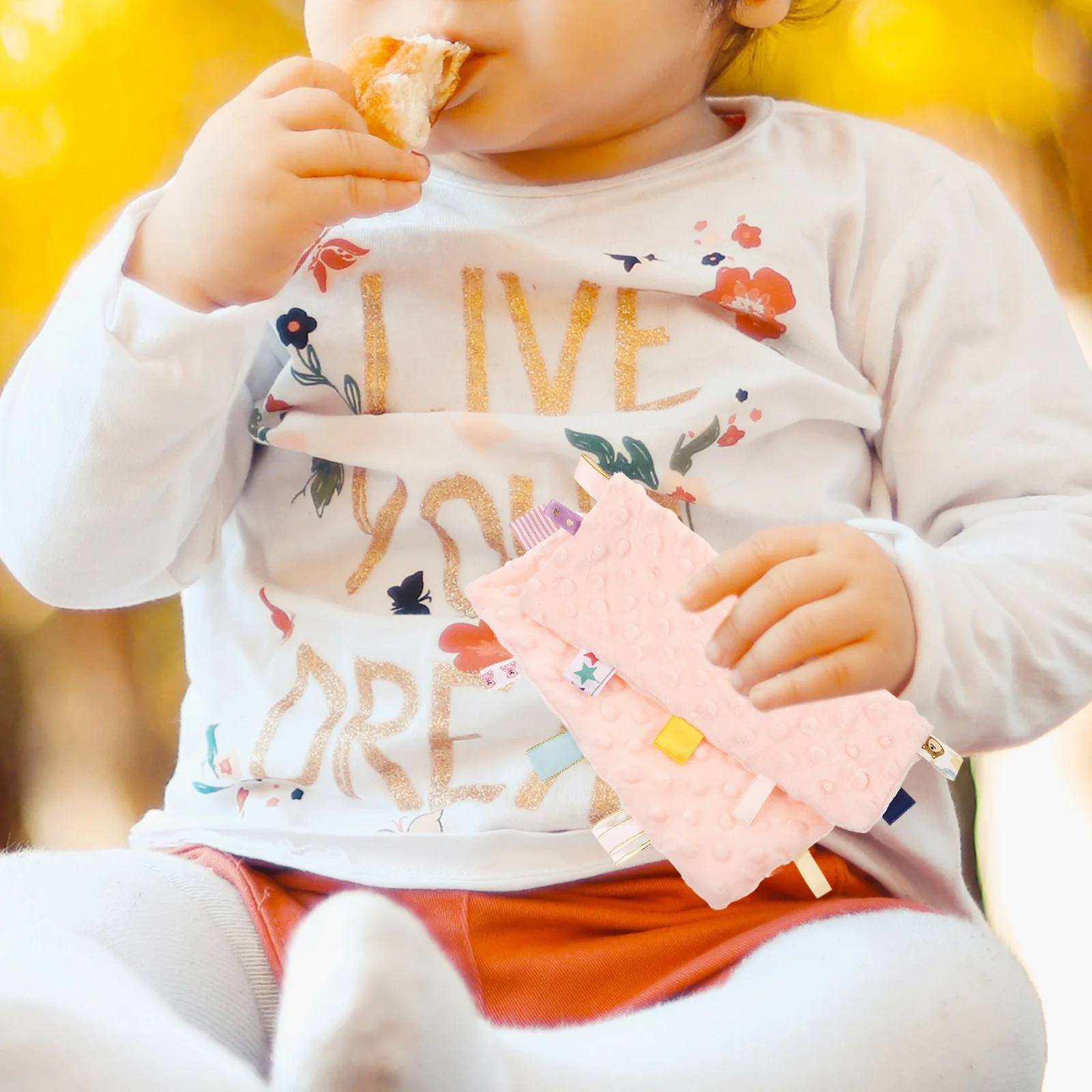 بطانية علامة الطفل بطانية أمان ناعمة لحديثي الولادة الرضع طفل صغير مربع الحسية تكبب لحاف مهدئ القطن #1