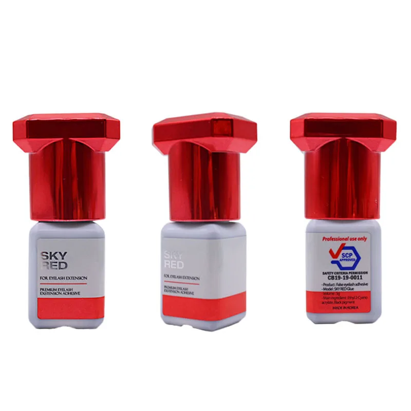 2/5/10 Bottles Original Sky Red Glue Korea 5g Fast Drying Retention 6-7 Weeks Grafting Lash Strong False Lash Adhesive Tools