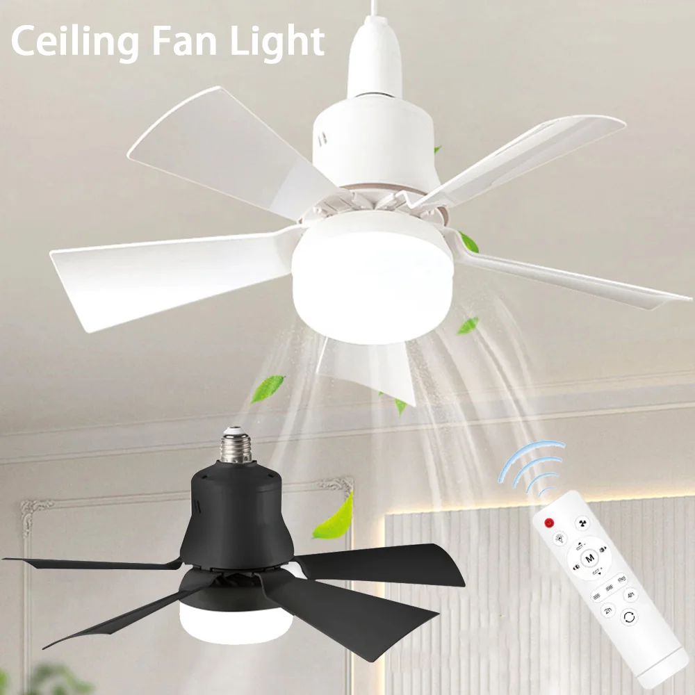 

30W Ceiling Fan Light E27 Base Silent Electric Fan Lamp With Remote Control Dimming Ceiling Fan Light for Living Room Bedroom