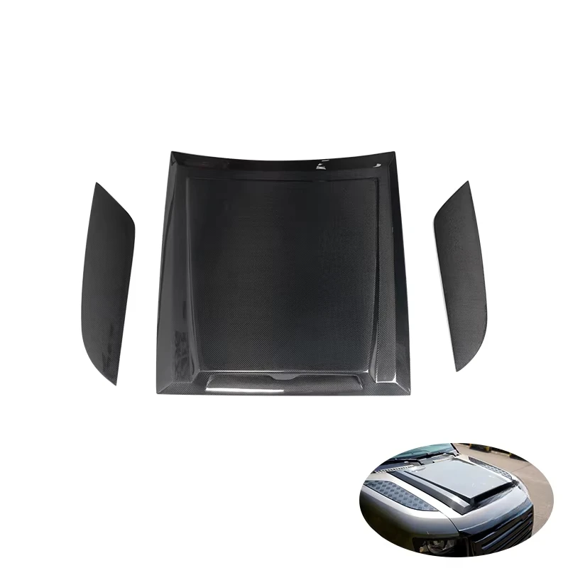

Langyu Car Parts Carbon Fiber Engine Cover Car Front Bonnet for Land Rover Defender 90/110 LM Style Engine Bonnet Hood