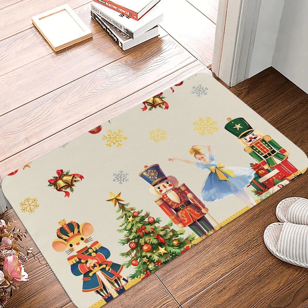 Christmas Nutcracker Welcome Doormat Non-Slip Machine Washable Carpet for Living Room Bedroom Bathroom Kitchen and Laundry Rug