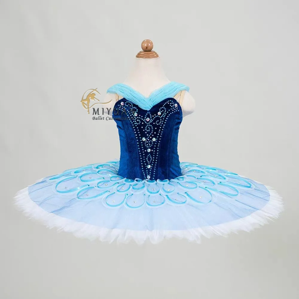 High-end custom children adult blue bird variations ballet tutu dress competition special costume