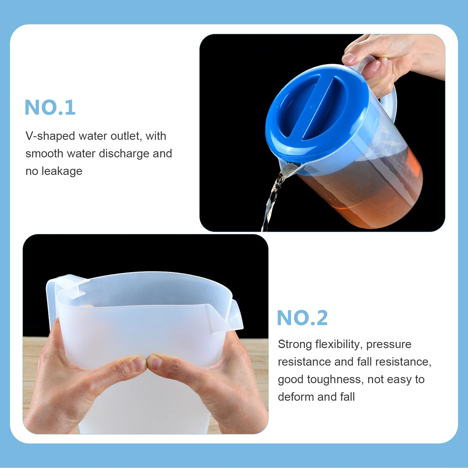 

Large Capacity Cold Water Pitcher Wear Resistant Heat Cold Proof Juice Tea Drink Container for Home Serving and Gifts
