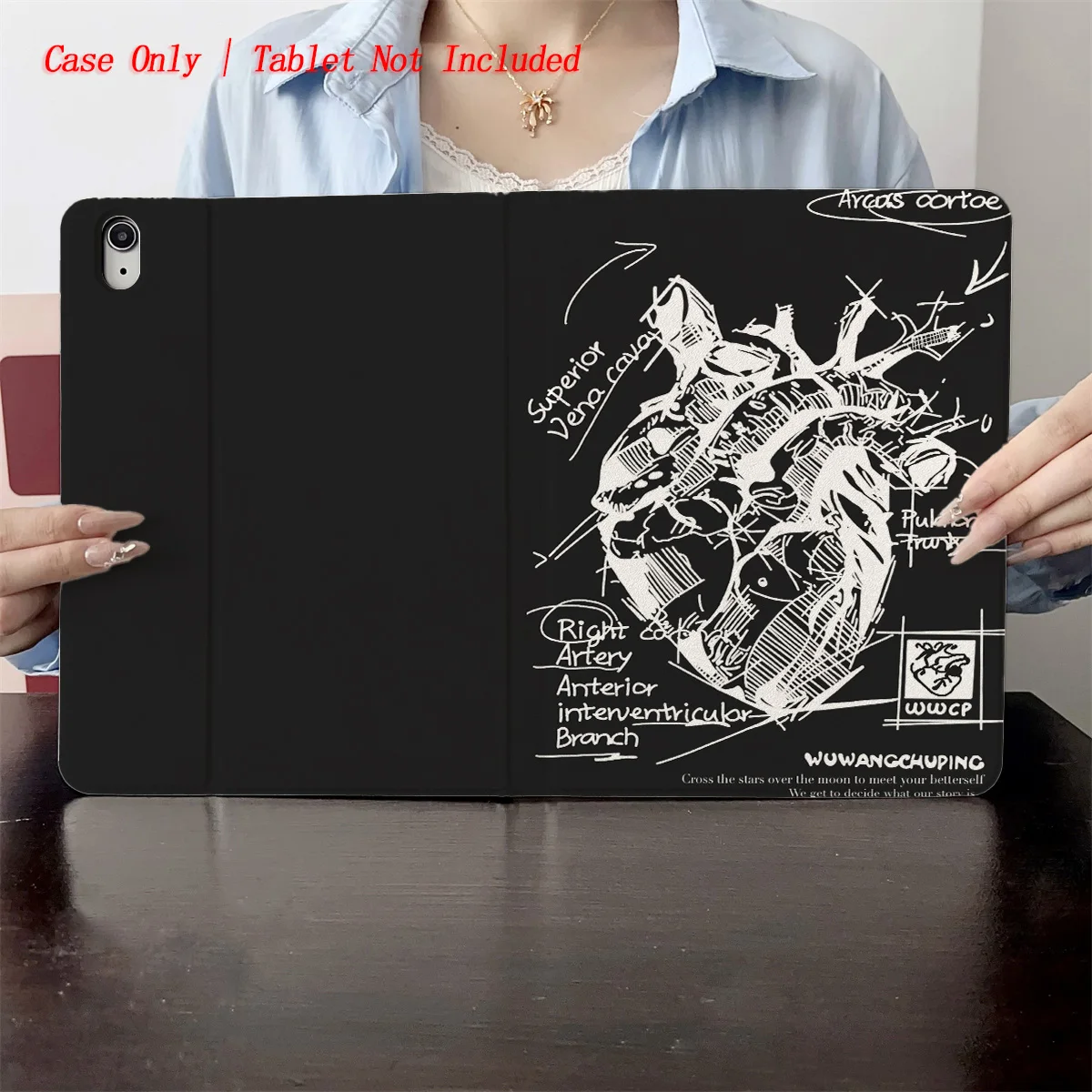Chic Black Background + White Love Hearts iPad Case For Apple iPad Pro 11/12.9 Air 3/4 10.9 Inch Mini 6 Fashion Cover
