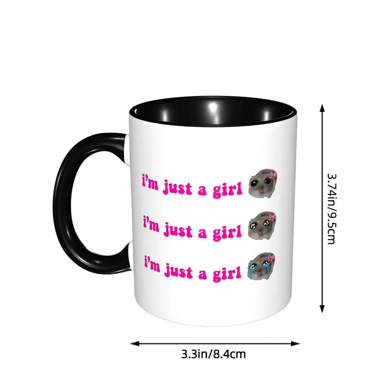Sad Hamster Meme Mug Funny Ceramic Coffee Cups Tea Mugs Milk Cup Drinkware Gift for Woman Man