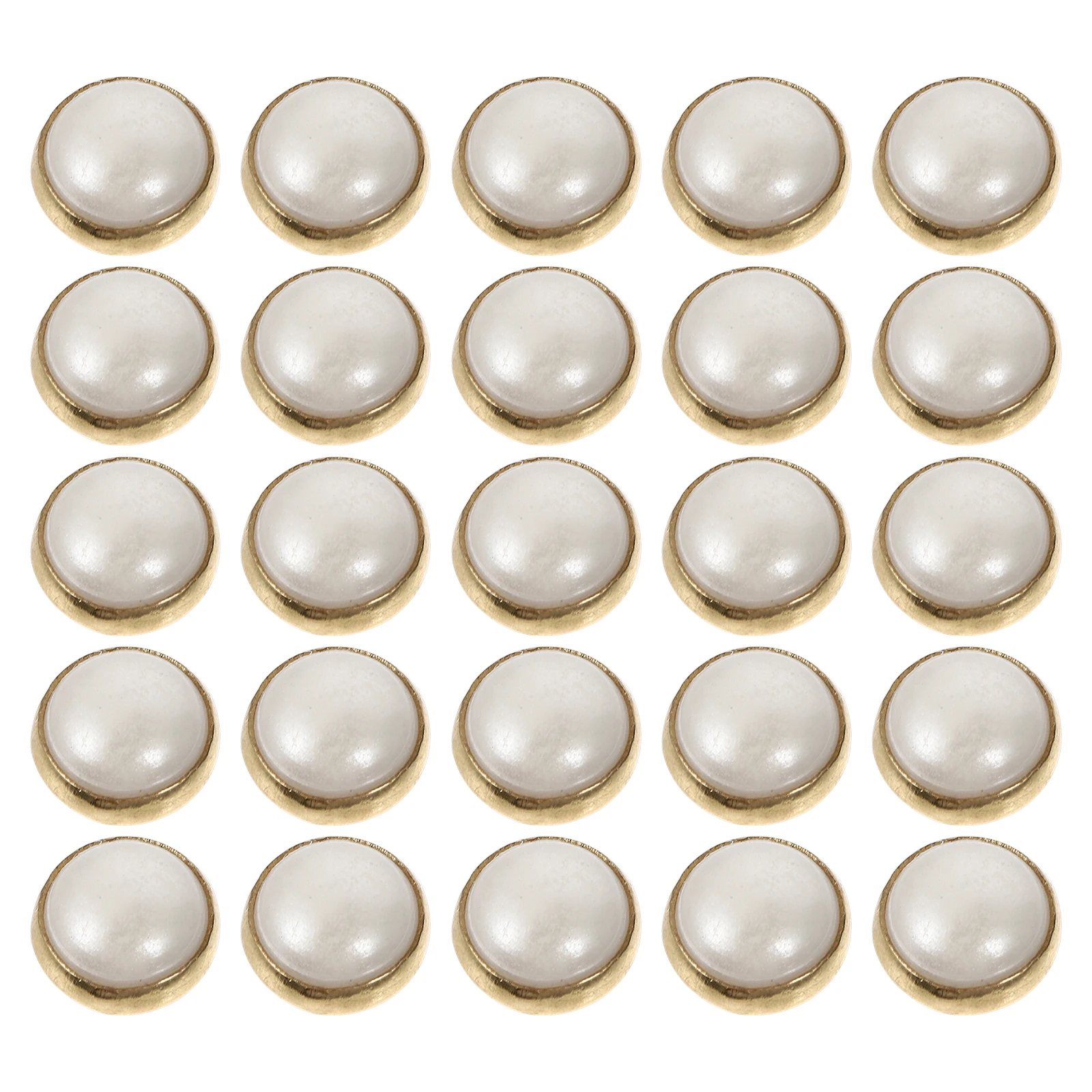

100 Pcs Pearl Buttons Elegant Metal Resin Clothing Accessories DIY Garment Replacement Decorative Sewing Toy
