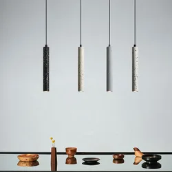 Cement Stone LED Pendant Lamp Industrial Style Bar Dining Room Bedside Hang Lighting Fixtures Wire Adjustable Colorful Choose