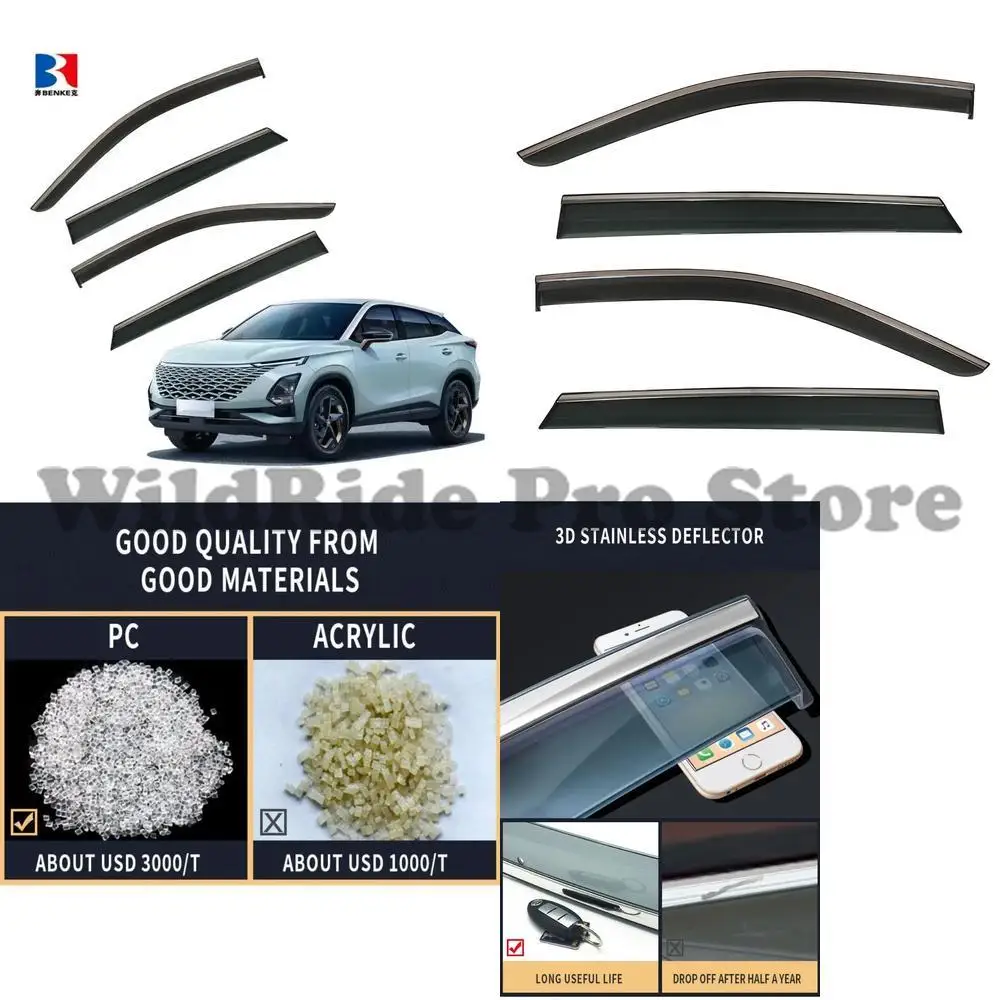 

1 комплект для CHERY OMODA 5 2022, инъекционный дефлектор, козырек на окно автомобиля