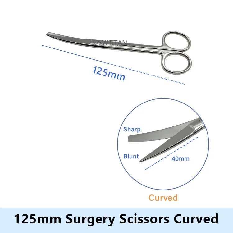 1 st Chirurgie Schaar 12.5-16 CM Rvs Rechte/Gebogen Schaar