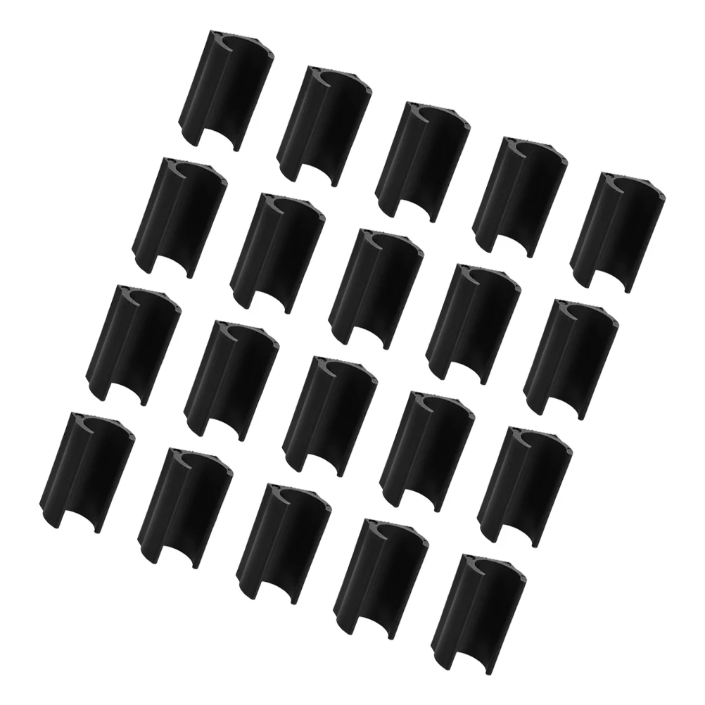 

20 Pcs Non-slip Mat Rectangular Chair Leg Floor Protectors Legs Black Pp Stool Caps