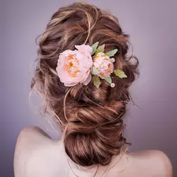 Bridal Wedding Party Hair Styling Pins Barrettes for Women Silk Flower Pearl Hair Clips Bride Headpiece Bridesmaid Flower Brooch