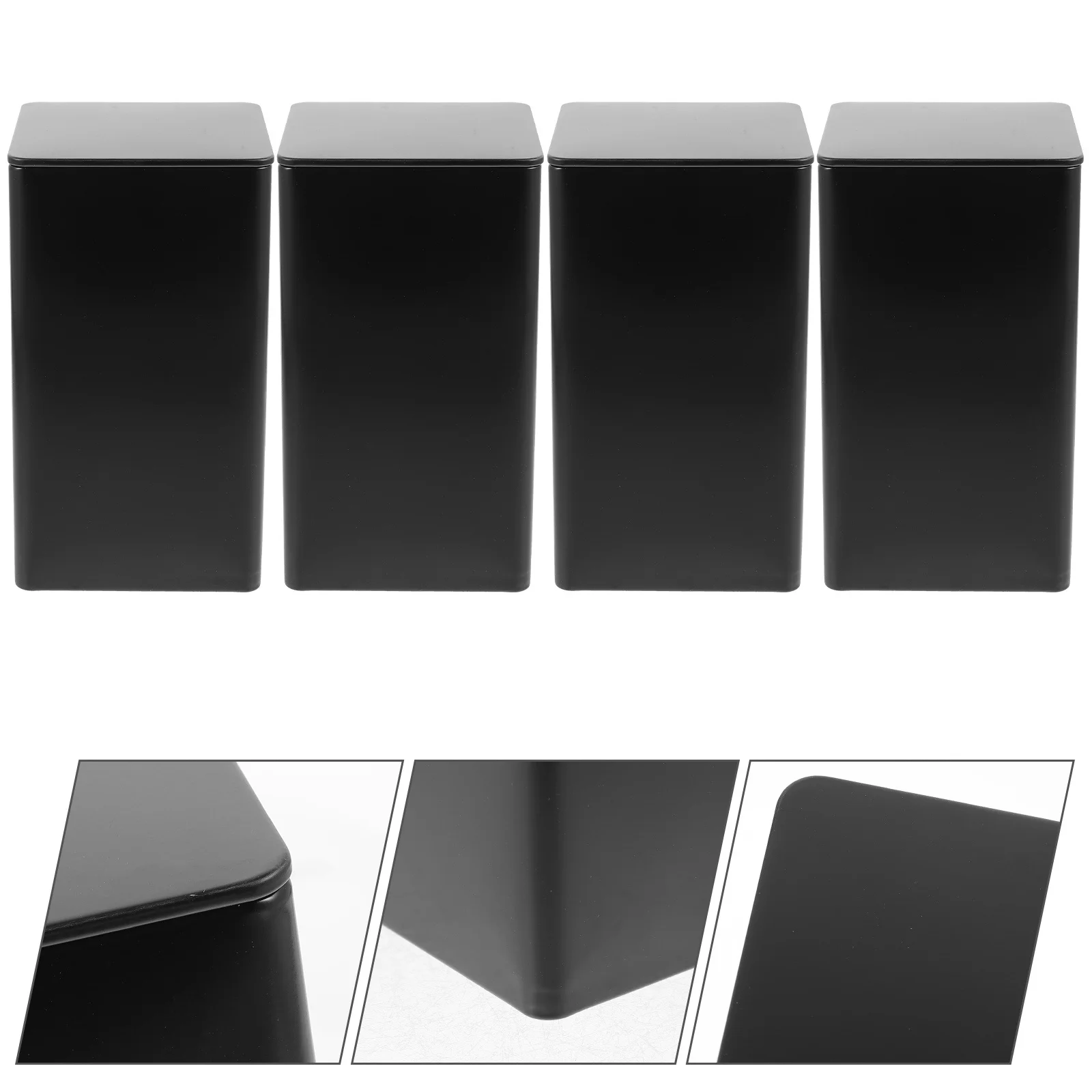 

4pcs Storage Tea Tins Wide Mouth For Loose Tea Coffee Beans Household Tinplate Canister Baking Chocolate Candy Cookie Gift Box