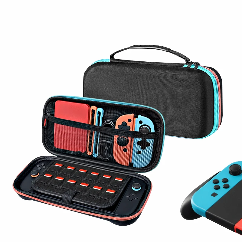 Suitable for Switch2 Second-Generation Game Console Storage Bag, Red and Blue Color Matching Protective Bag