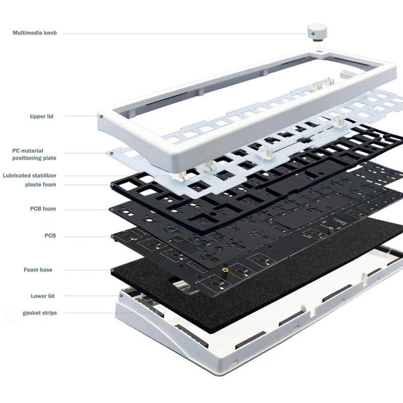 Guy67-Kit de clavier mécanique personnalisé, Structure de joint, Leic-Mode, Bluetooth, Sans fil, Échangeable à chaud, Rétroéclairage RVB, 65% g, 2.4