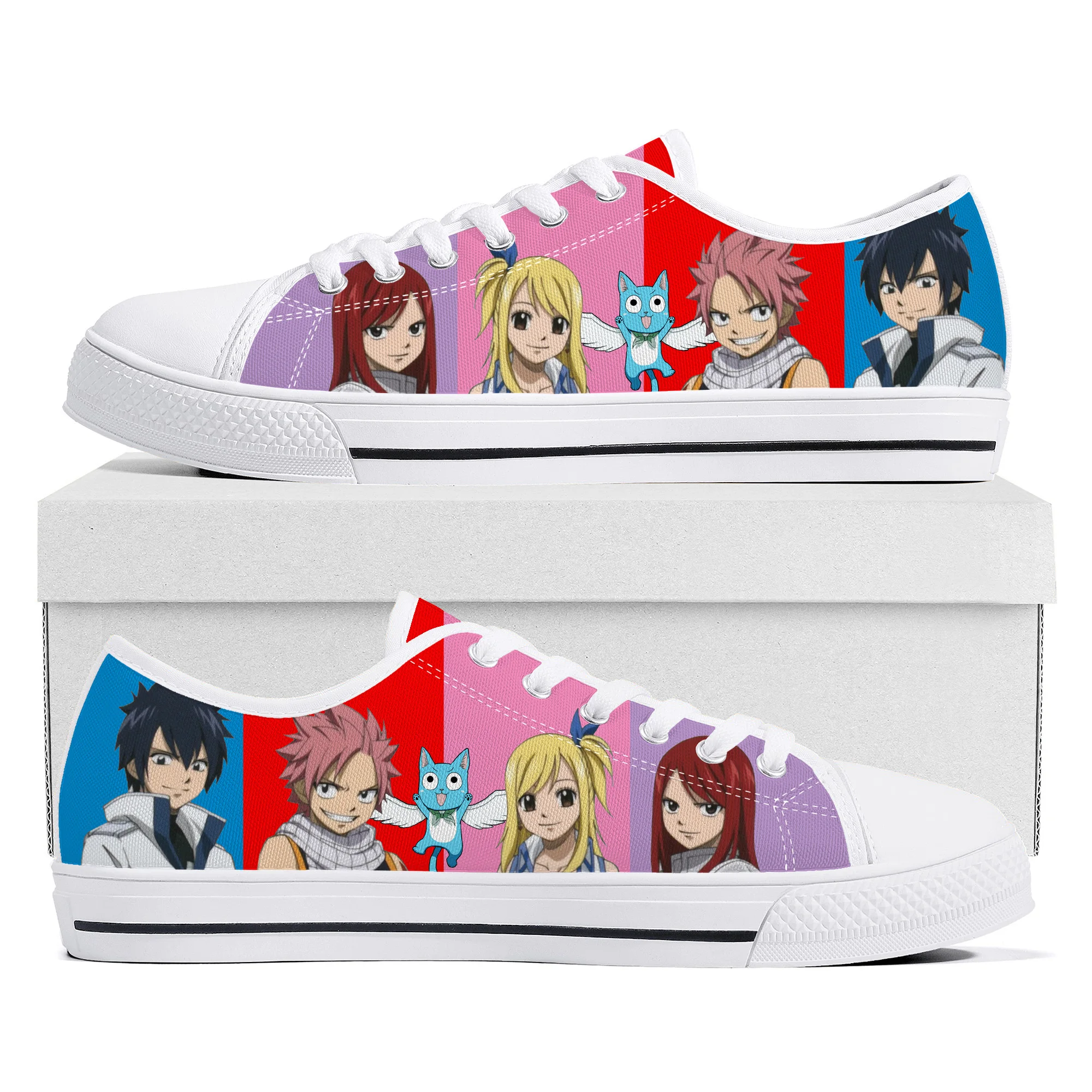 Fairy Tail Natsu Dragneel Low Top Sneakers Mens Womens Teenager Canvas High Quality Sneaker Casual Couple Shoes Custom Shoe