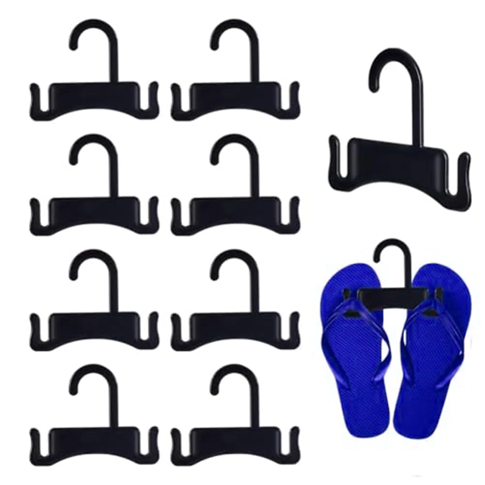 Flip Flop Organizer Black Sandal Hangers Compact Shoe Holder Easy Installation Design Home Organization Aid For Beach Stores