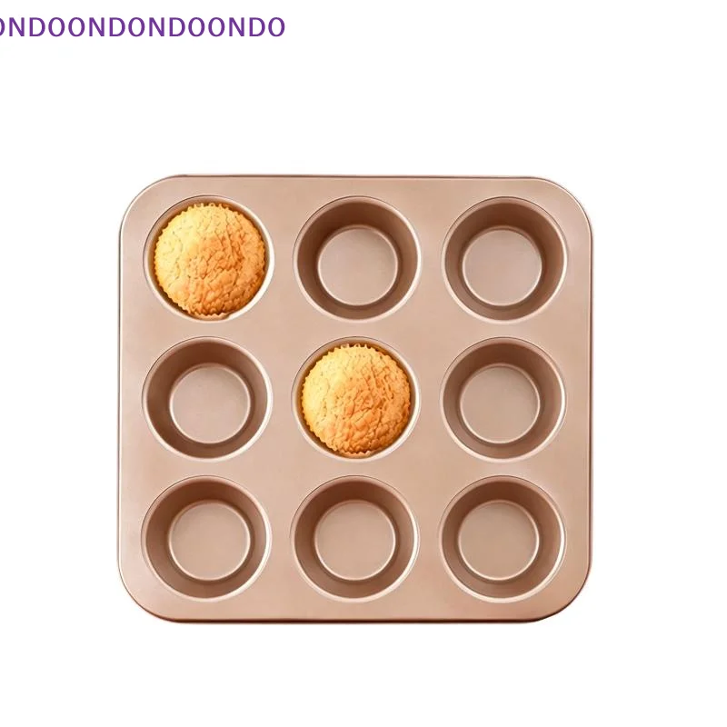 9 Cavity Non-Stick Mini Muffin Baking Tray Low Oil Needed Cupcake Mold for Healthy Home Baking Use