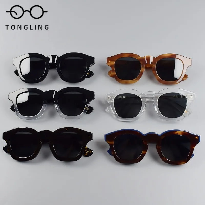 2025 HighQuality Fashionable Handcrafted Retro Oval-Shaped Trendy Thick Three-Dimensional Outdoor Personalized Unisex Sunglasses