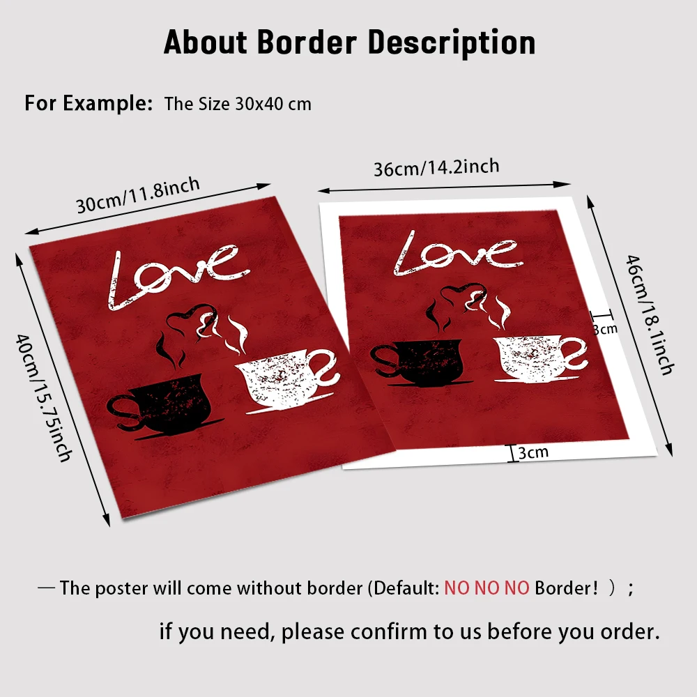 1 قطعة/3 قطعة فرملس الحب شرب أكل الملصقات قماش اللوحة الرجعية أسود أحمر أبيض خلفية حمية جدار الفن ديكور المنزل المطبخ #5