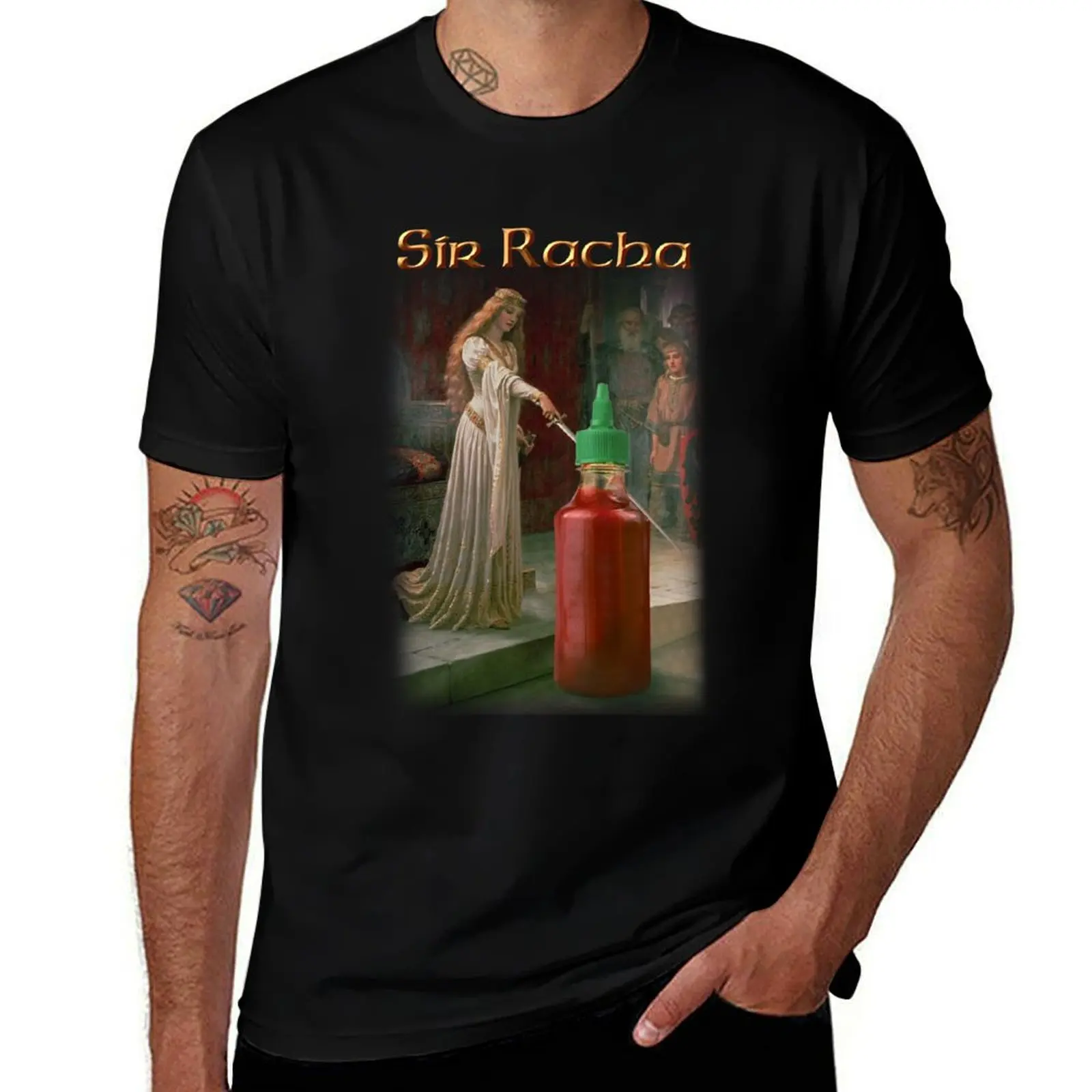 Sir Racha-Camiseta con salsa de Sriracha, blusa, camisetas gráficas de rapero, camisetas de anime para hombres