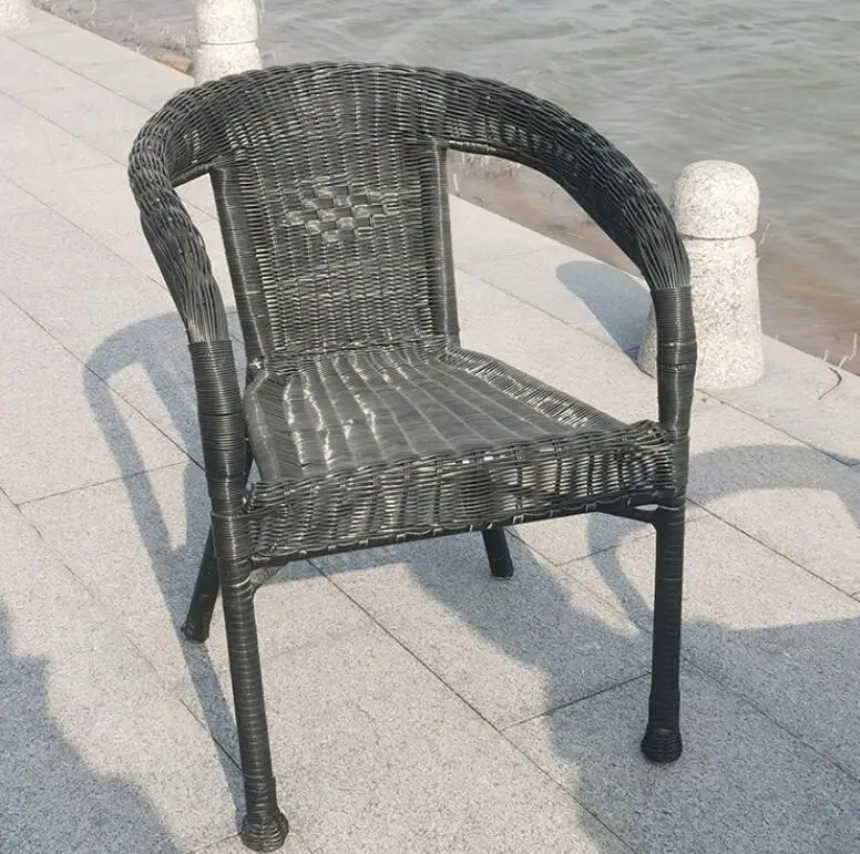 Sofá de mimbre falso para exteriores, silla moderna y sencilla para sala de estar, terraza, patio y balcón