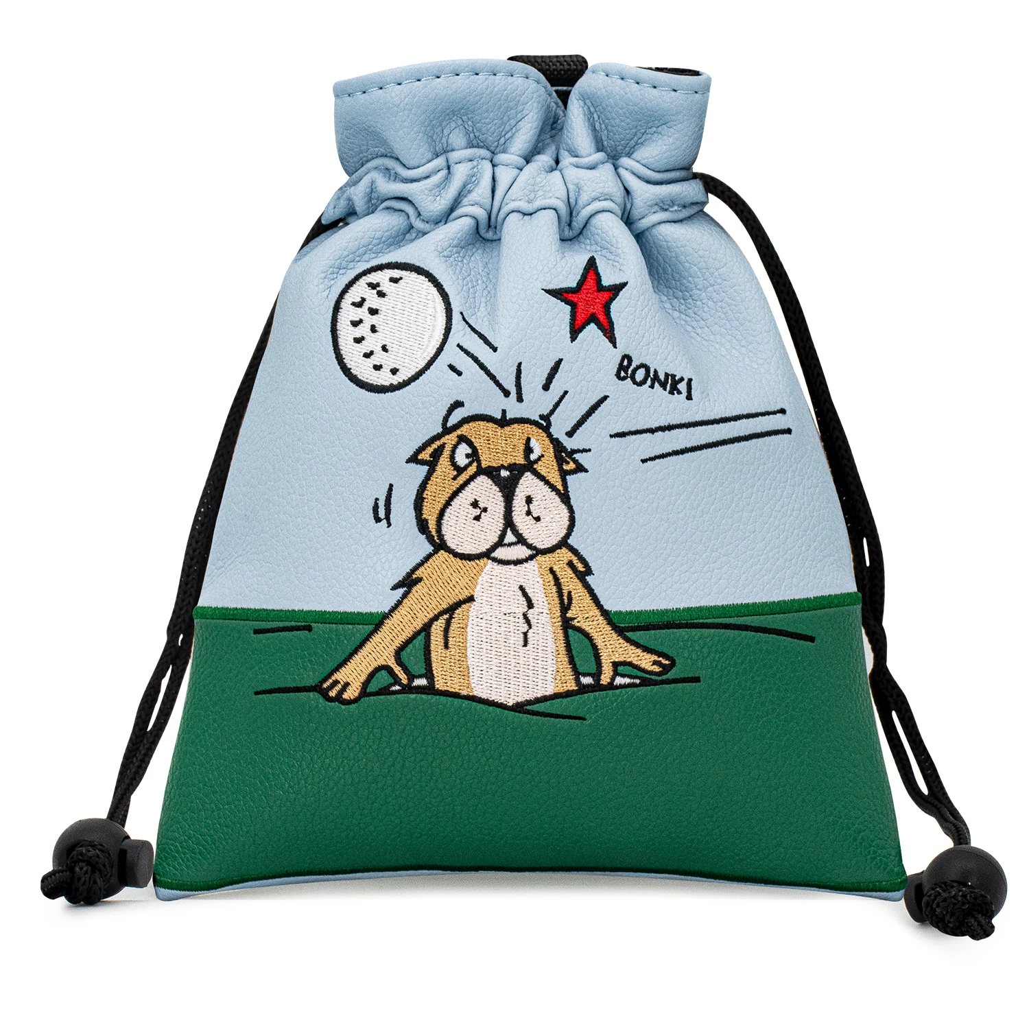 Marmot Style Golf Bag Featuring a Drawstring Closure, a Portable And Durable Faux PU Pouch for Golf Balls And Tees