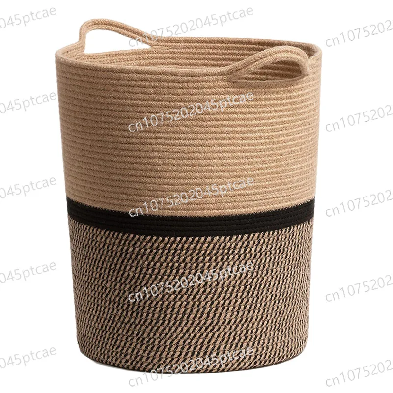 Cotton Rope Storage Basket Large Dirty Laundry Basket  Storage Basket Bedroom Storage Bucket Cotton Rope Woven Model