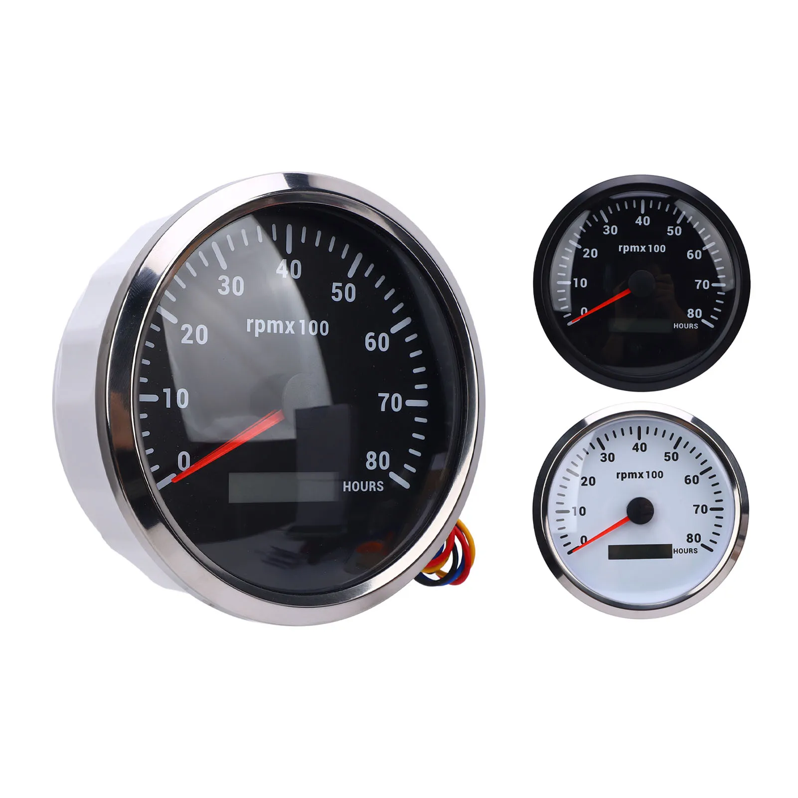 

Тахометр 110 мм, 4-3/8 дюйма, 7 цветов, подсветка, 9-32 В, 8000 об/мин, измеритель часов для автомобиля, яхты, лодки, грузовика, морского тахометра