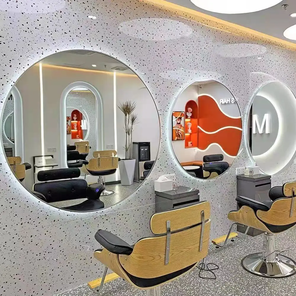 Conjunto de equipamentos para salão de beleza, estação de barbeiro, outros móveis para salão de beleza, espelho de barbeiro