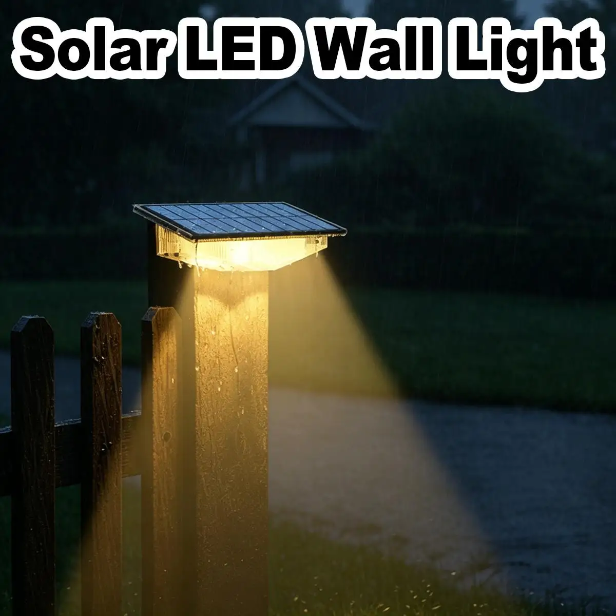 4Pcs Solar Fence Lights LED Waterproof Outdoor Wall Lamp Auto On Off Front Backyard Wall Decorative Exterior Fixture Deco Art
