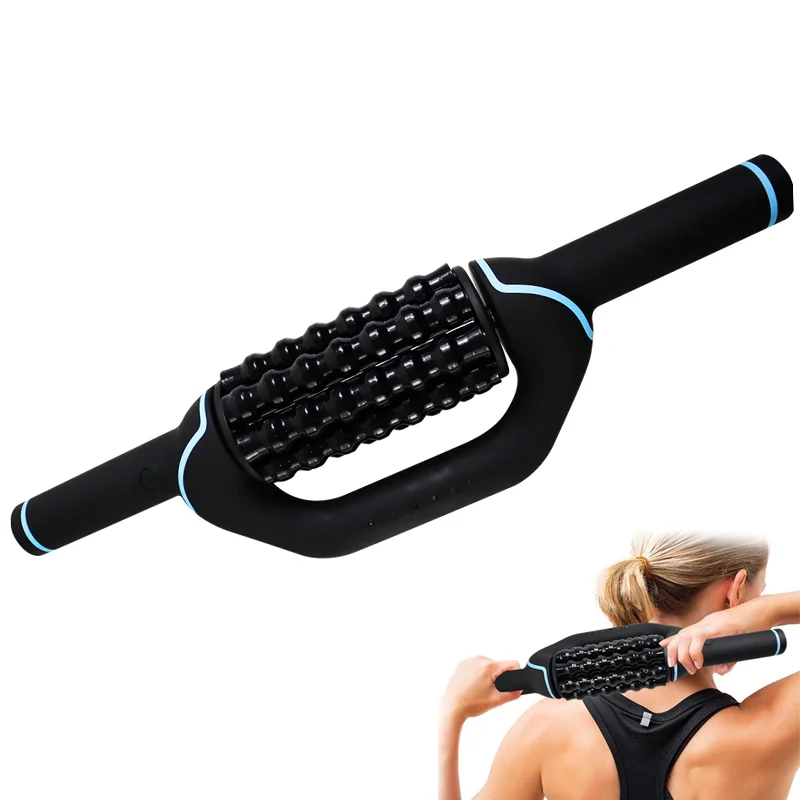 Roller Massage Gun Cordless Electric Percussion Massager Deep Tissue Muscle Pain Relief Handsfree Fitness Recovery Aid for Home