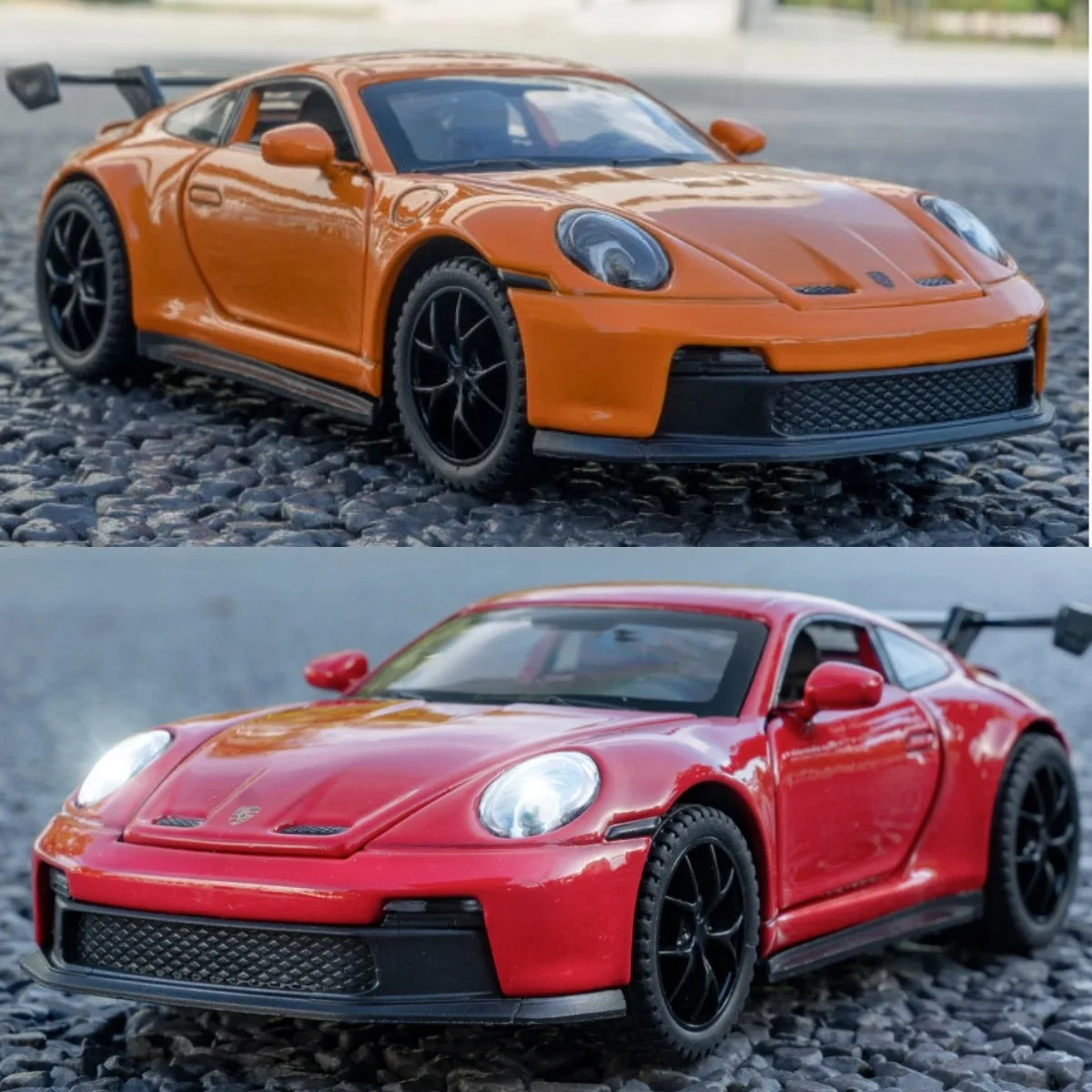 1:32 Porsche 911 GT3 Pullback Car Toy with Lights Engine Sound,  Mclaren Audi Scale Diecast Car Model Replica Kid Boy Play Gift