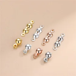 2/4pcs 925 Sterling Silver End Caps Connector For DIY Necklace Bracelet Jewelry Making Supplies Handicraft Accessories Wholesale